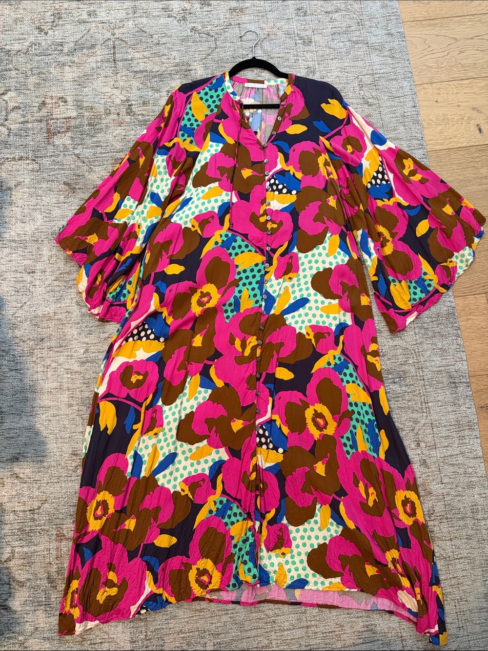Karlie Multicolor Floral Maxi Dress in Pink, Yellow, Brown